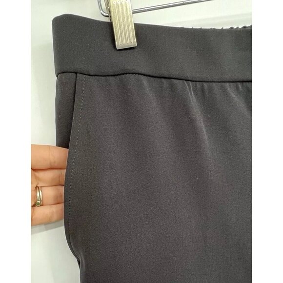 Eileen Fisher Pull On Tapered Ankle Pants Black Sz M Elastic Waist Lightweight - Picture 4 of 12